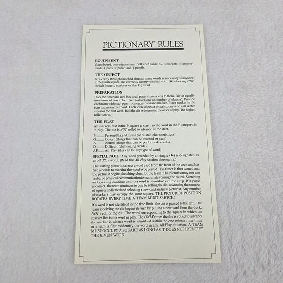 Vintage Pictionary First Edition Game 1985 Original Pieces Complete - Picture 11 of 15